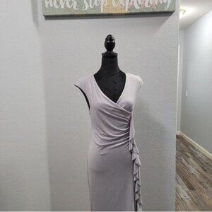 NWT Isabella Rodriguez Evening Dress Silver Women's Sz 4